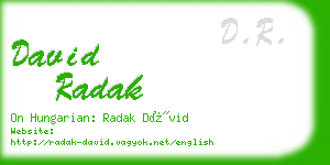 david radak business card